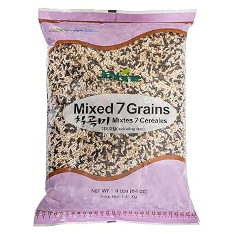 Jayone Mixed 7 Grains, 4 lbs - Korean Multigrain Rice Blend with Brown Rice, Barley, Millet & Sorghum