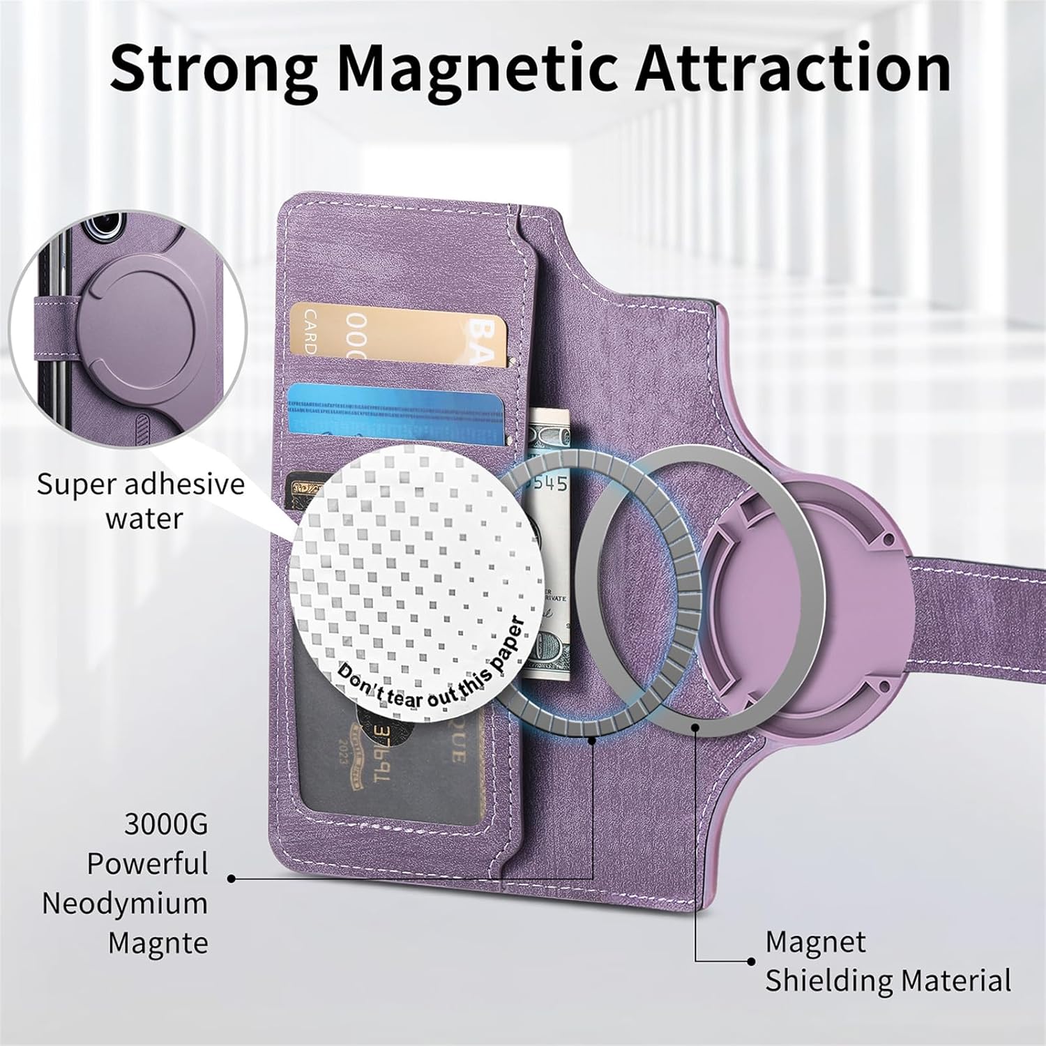 Magnetic Case for Samsung Galaxy Z Fold 6, 2 in 1 Detachable Wallet Leather Case with RFID Blocking Card Slots Flip Kickstand Cover,Brown