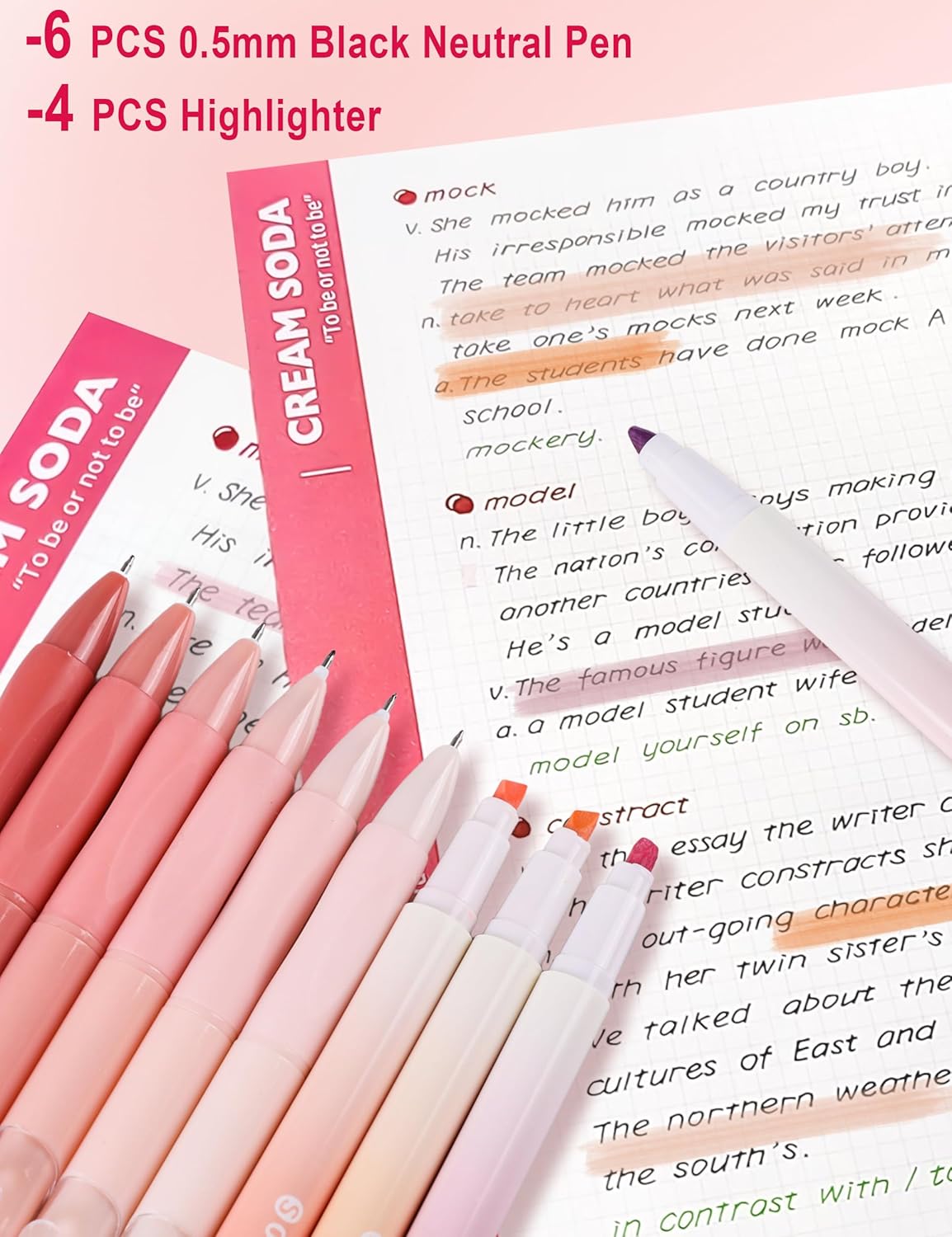 Pink Aesthetic School Supplies Set with 57Pcs Contains all the Daily Use Essentials Stationary for Students In the College - Image 4