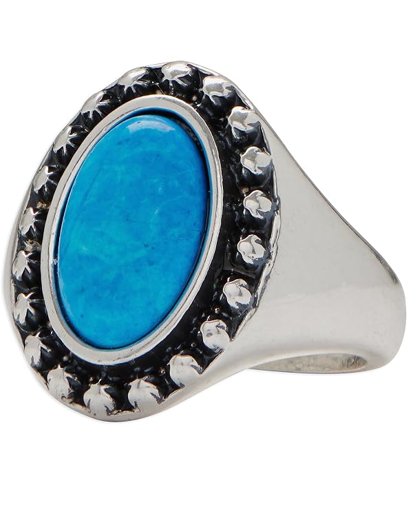 Lucky Brand Turquoise Set Stone Ring, Silver, One Size by Lucky Brand - Used condition - US$12.29