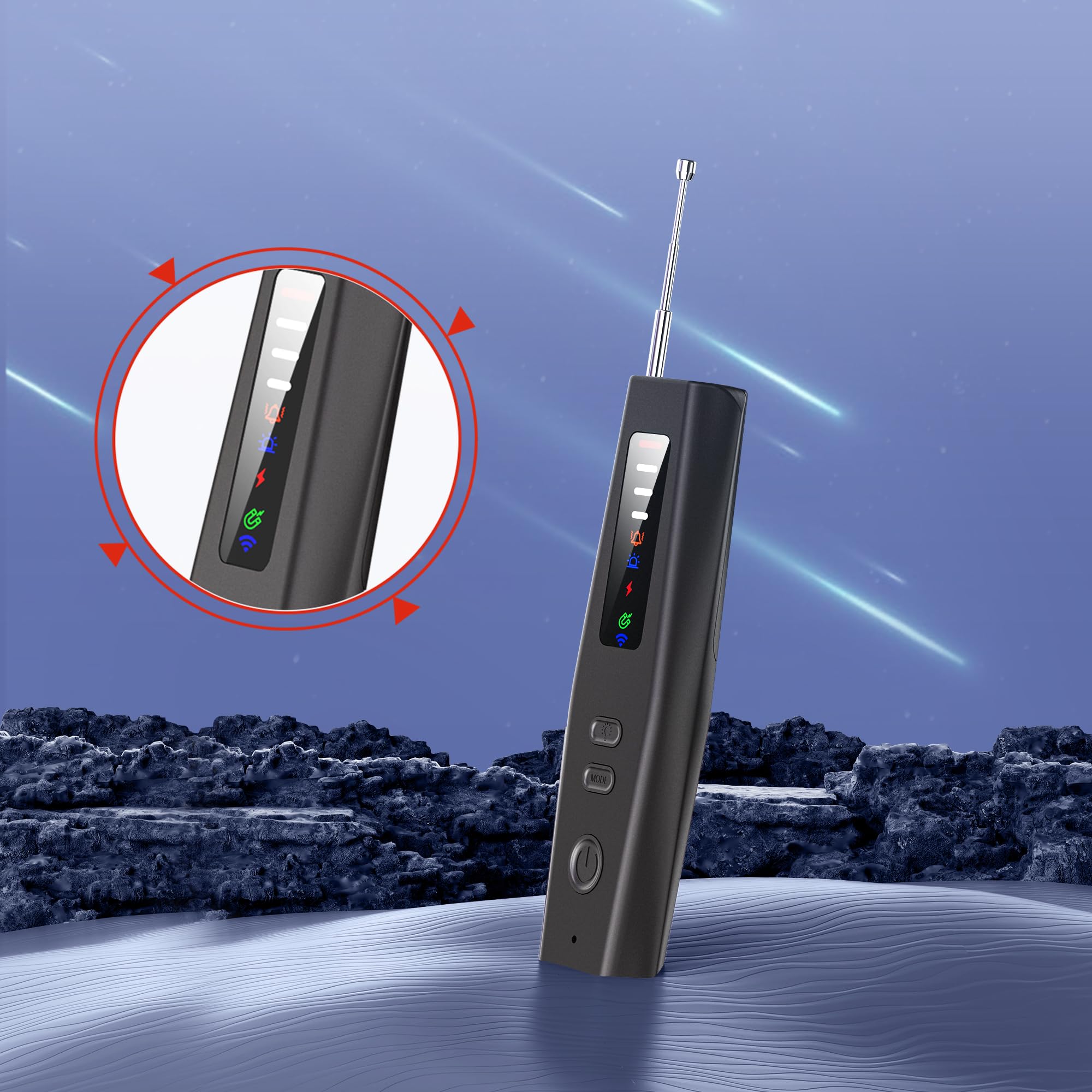 Detector de microespías y cámaras ocultas profesional 5 en 1, 2025, antiespía, detector GPS espía, alarma antirrobo, micrófonos espía, dispositivos RF y audio con escaneo avanzado para casa, hotel