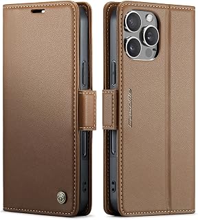 BOUNCEBACK Faux Leather Wallet Flip Card Holder Stand Case Cover for iPhone 16 Pro (Brown) Price In India