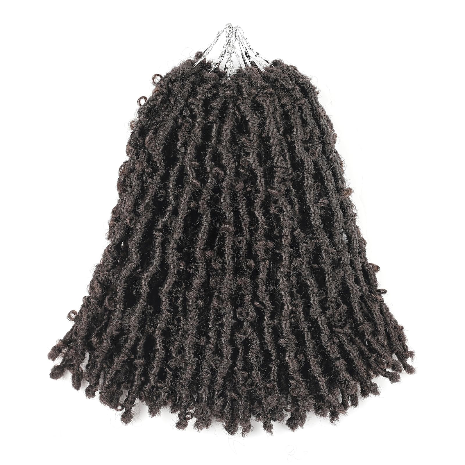 GUOHUI Super Light Butterfly Locs Crochet Hair 10 Inch 6 Packs Pre-Looped Soft Distressed Faux Locs Braids for Women Kids (10 Inch,4#)