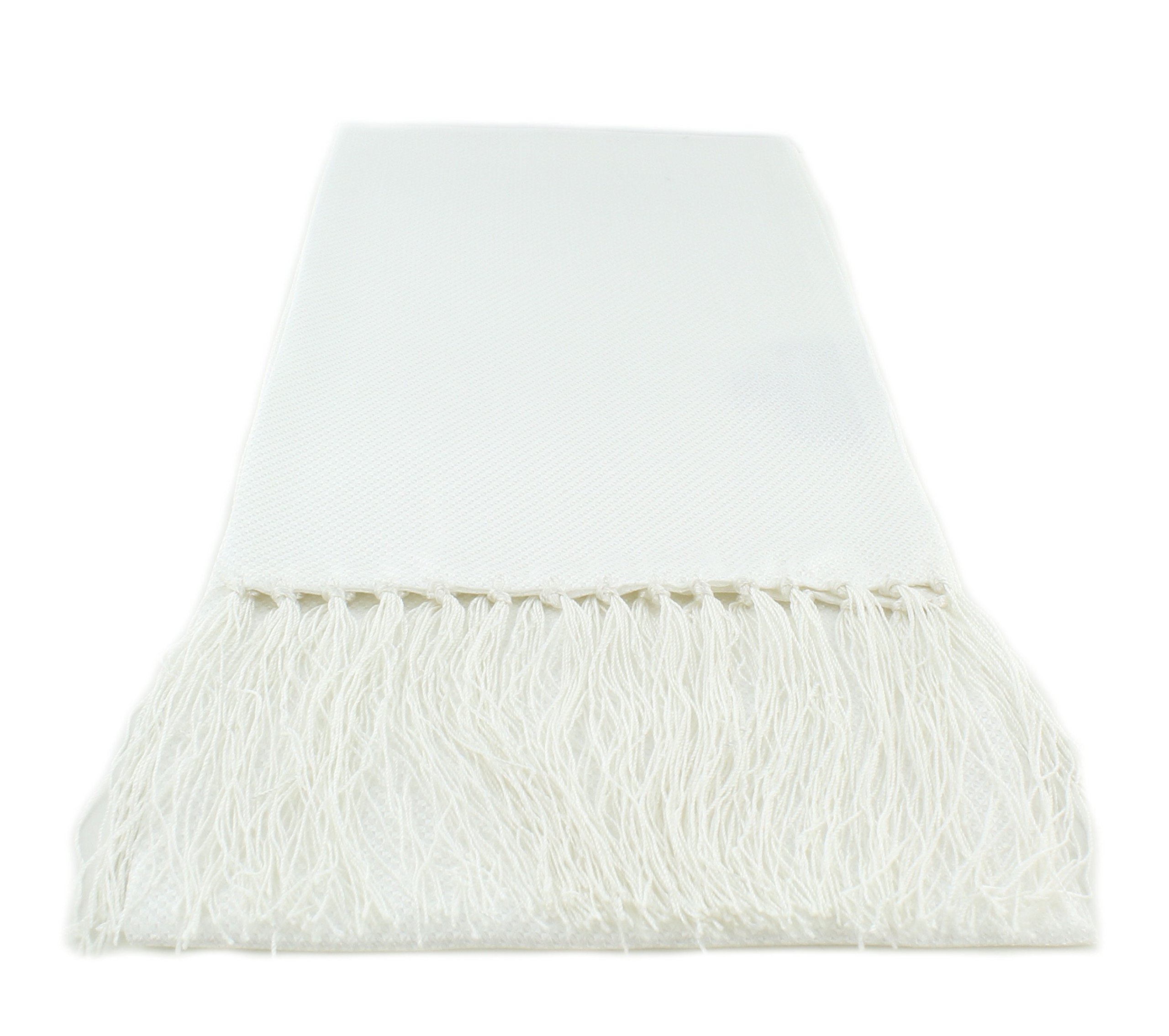 Michelsons Of London Men's White Silk Narrow Dress Scarf