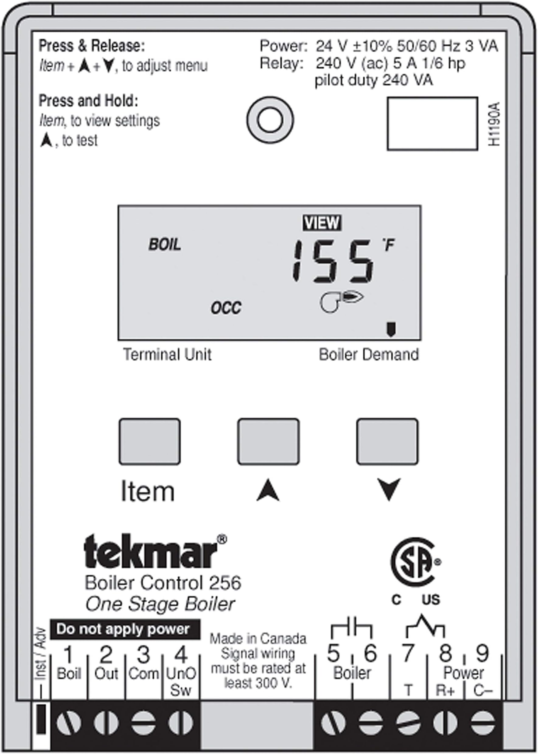 Tekmar 256 One Stage Boiler Control