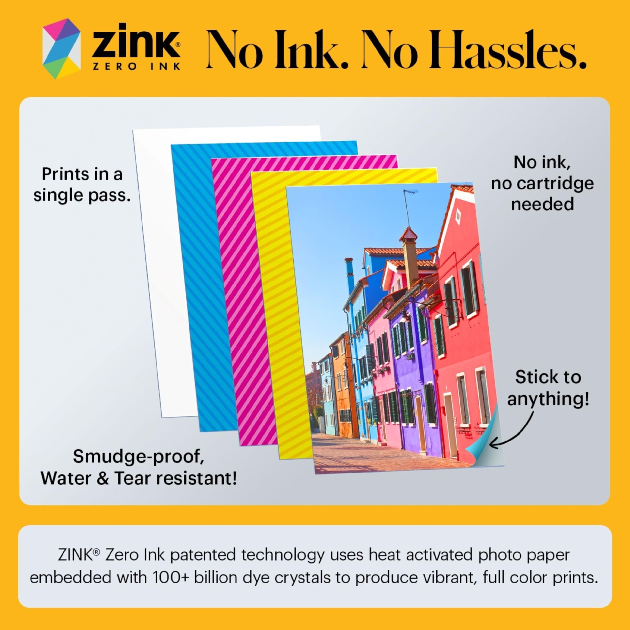 KODAK Printomatic Pełnokolorowy zestaw startowy aparatu do natychmiastowego drukowania + miękkie etui + cynk 20 sztuk papieru fotograficznego, kolorowe zdjęcia na papierze samoprzylepnym 5 x 7,6 cm,