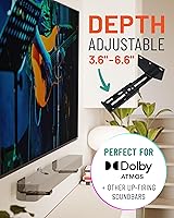 Vista 4 de ECHOGEAR Soporte de pared para barra de sonido, funciona con todas las barras de sonido, incluyendo Samsung, Vizio, LG y más, profundidad ajustable