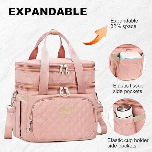 Miniatura 6 de AIJIEKE Lonchera aislada, bolsa grande a prueba de fugas de doble cubierta para el trabajo, doble capa, reutilizable para adultos, para picnic,