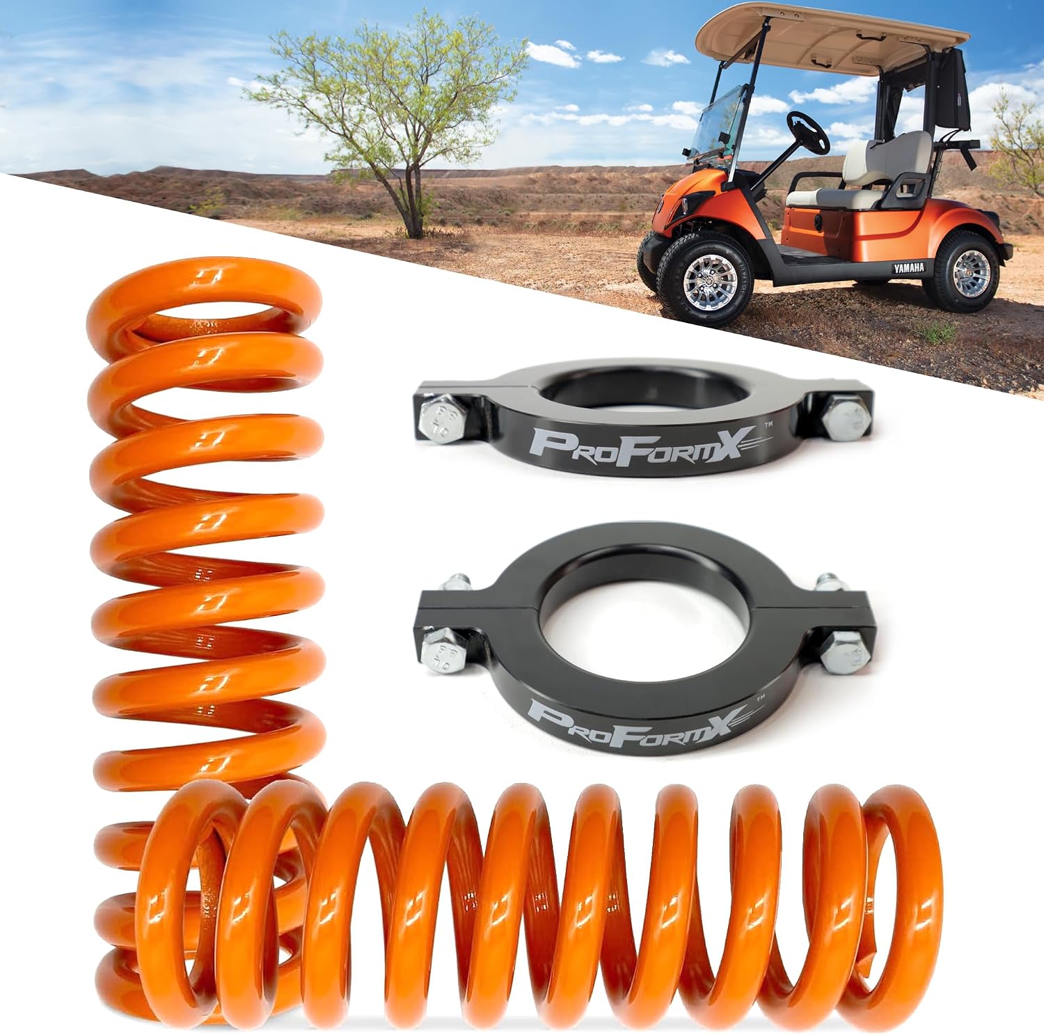 Heavy Duty Rear Coil Springs fits Yamaha Drive 2 Quietech 2017-Present ONLY with Independent Rear Suspension Golf Cart Accessories Parts for Wheels Seat Kits Passengers Cargo Hauling and Stability