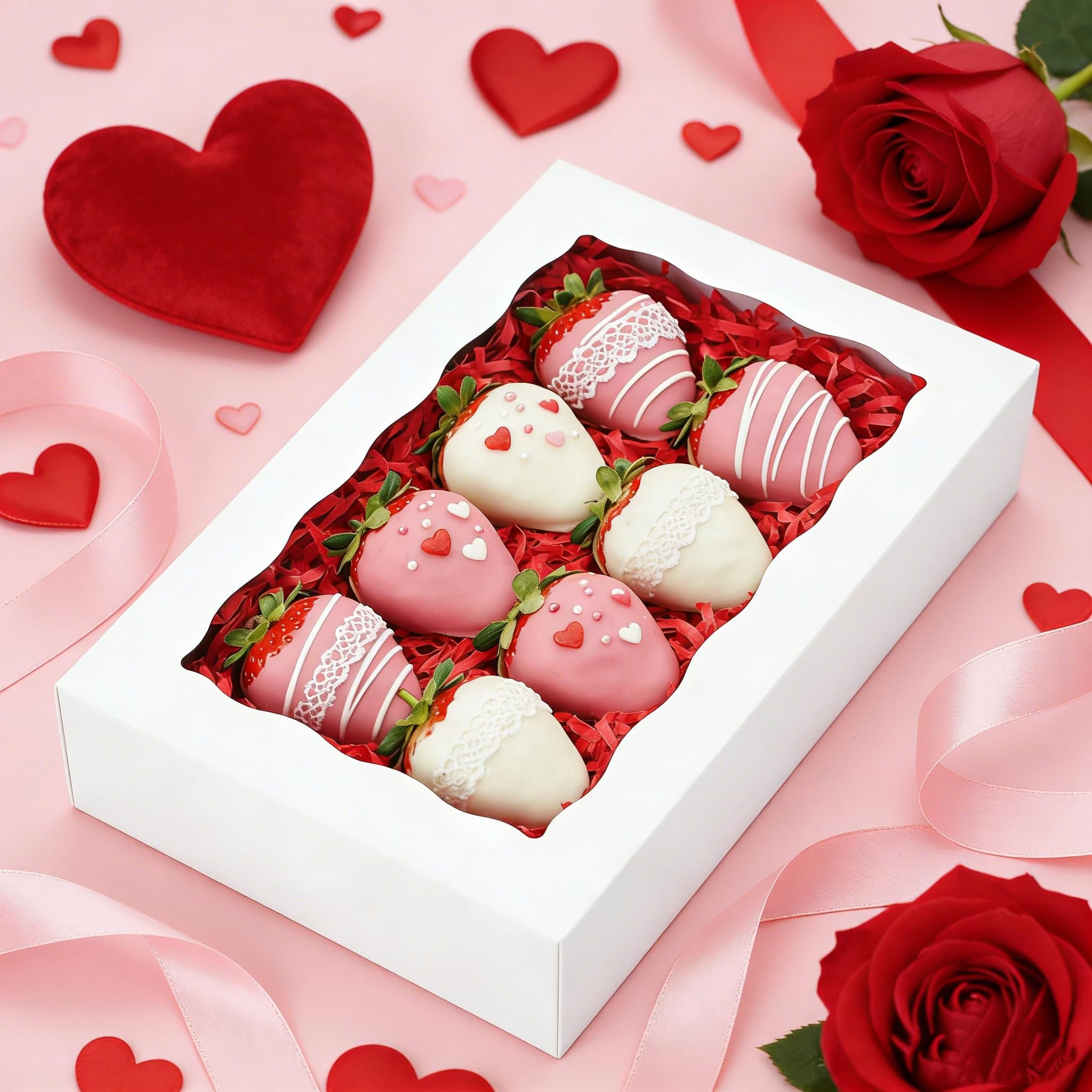 XINHPKGG 20 scatole per biscotti, 20 x 13 x 5 cm, scatole da forno con finestra, scatole per dolcetti, scatole per fragole ricoperte di cioccolato, scatole per macaron, colore bianco