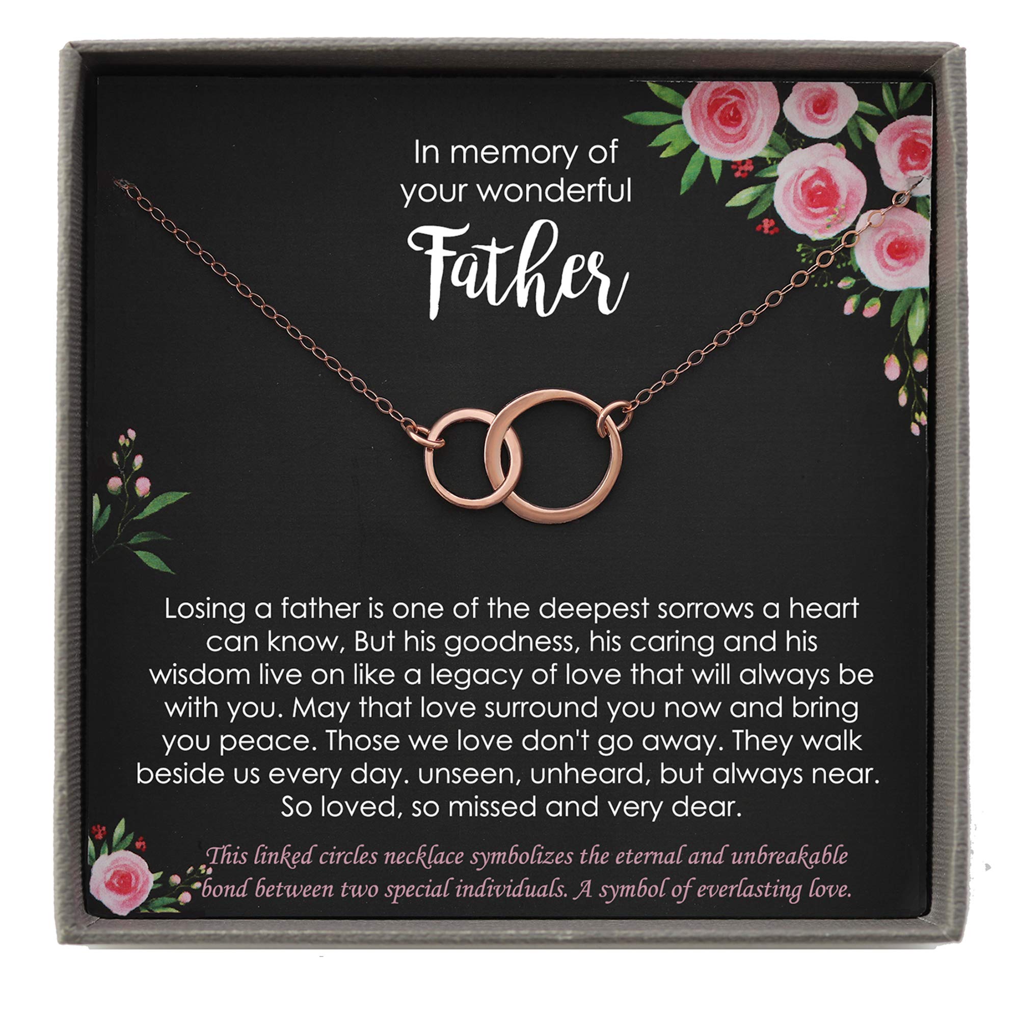 14K Rose Gold-filled Sympathy Gifts for Loss of Father, Memorial Gifts for Loss of Dad, Bereavement Gifts, Necklace with Meaningful Message