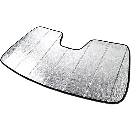 Custom Fit Car Sun Shade Windshield | Sun Visor | Car Window Shades | Fold Up Front Sunshade Visor | Compatible with Dodge Ram 1500 Crew Cab 2019-2022 | CFS-522-S | Silver & Grey 1-pc Set