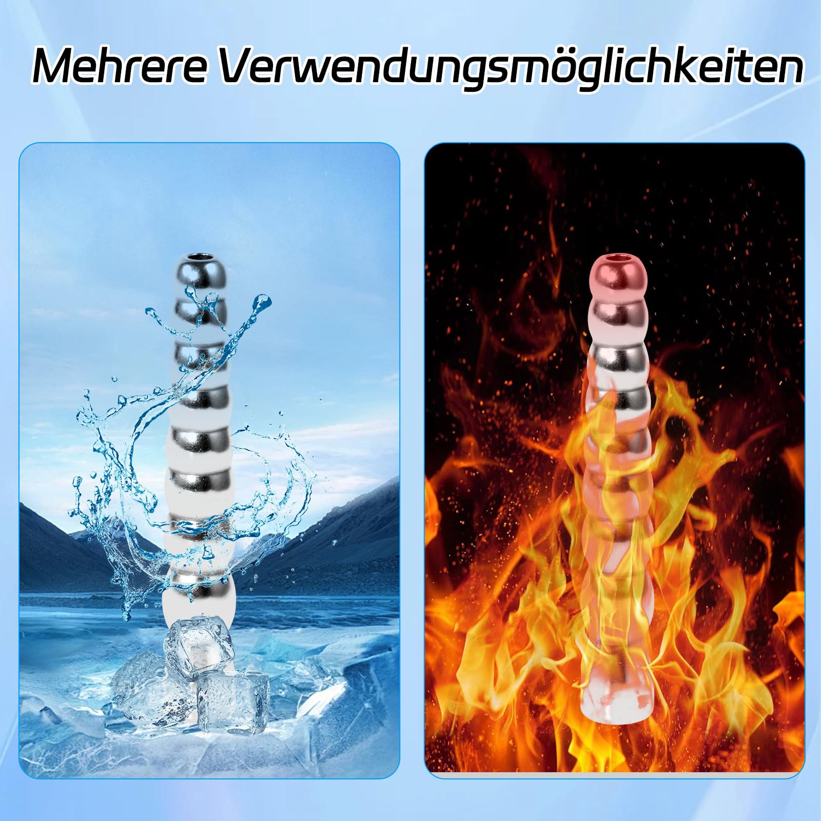 Dilatateur Urètre en Acier Inoxydable avec 8 Boules Sonde Uretre Pénis Creux en Métal Prostate Stimulant Barre de Masturbation pour Hommes Jouet Sexuel Fétiche Extrême pour Hommes (L)