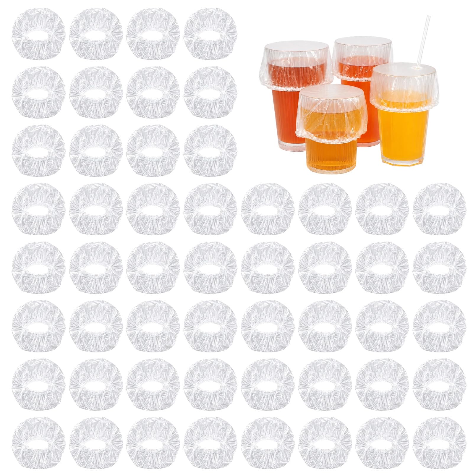 Guduling 100 Pcs Disposable Drink Cover,Disposable Cup Covers for Drinks