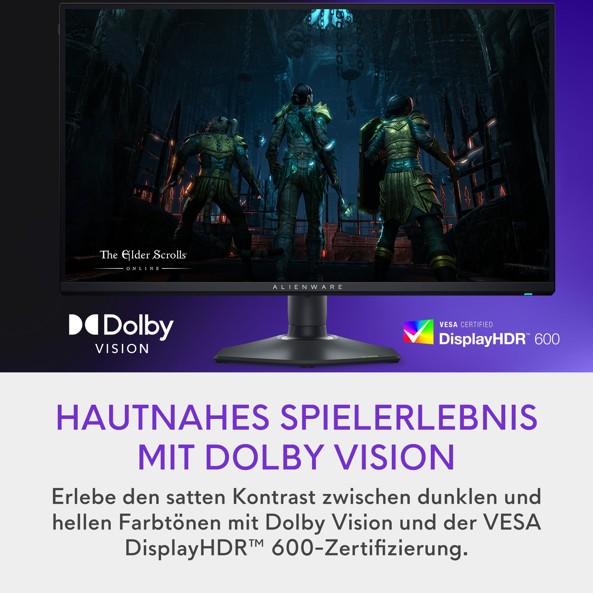 Alienware AW2725QF 27 Zoll 4K UHD (3840x2160) Gaming Monitor, 360Hz, Fast IPS, 0.5ms, NVIDIA G-SYNC Kompatibel, 95% DCI-P3, HDR600, Dolby Vision, USB-C, DisplayPort, 2X HDMI, 4X USB, 3 Jahre Garantie