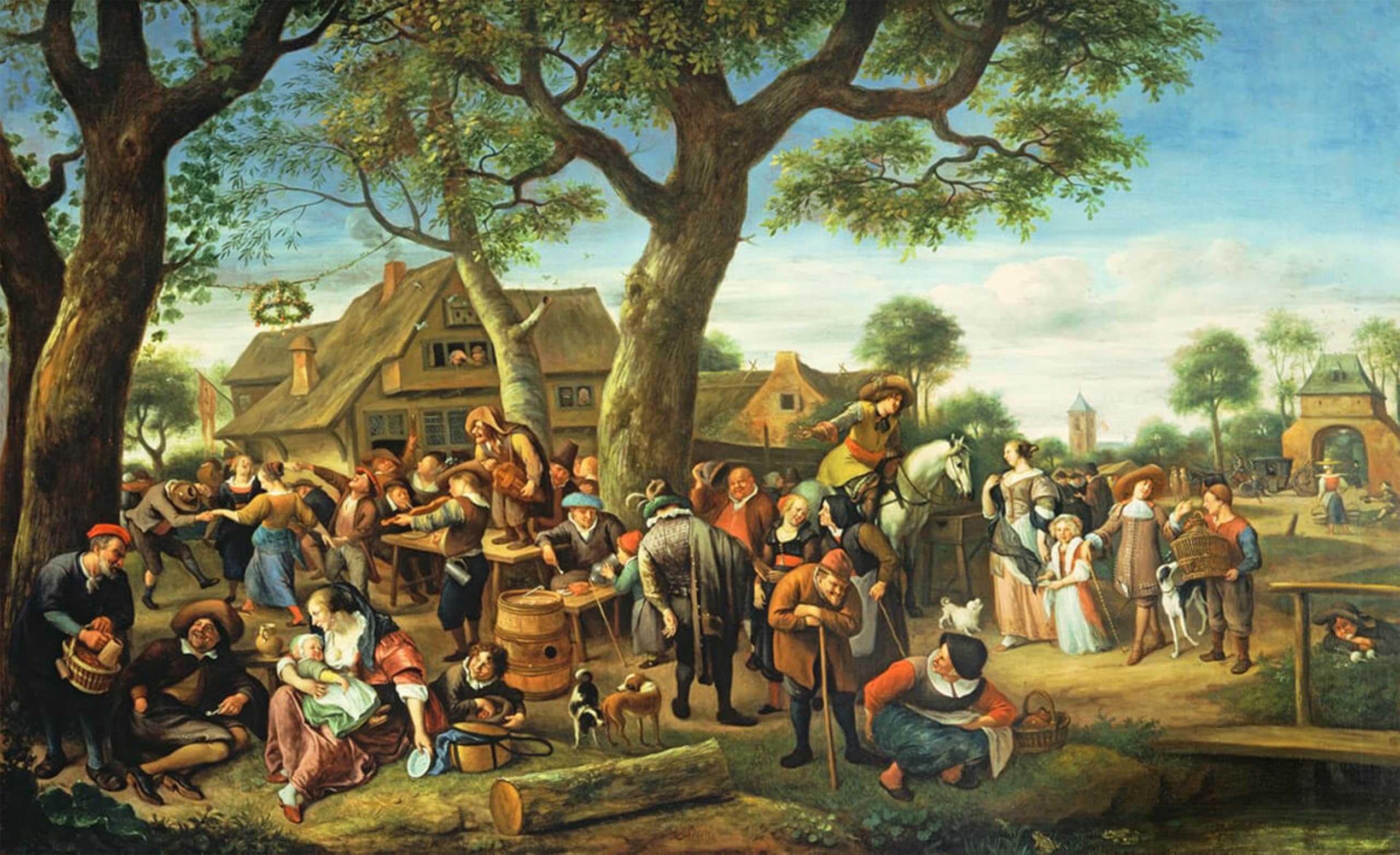 POSTERIIk Famous Animal Posters Vintage Picture the Fair At Warmond by Jan Havickszoon Steen Modern Wall Decor for Home Decor 60x90cm