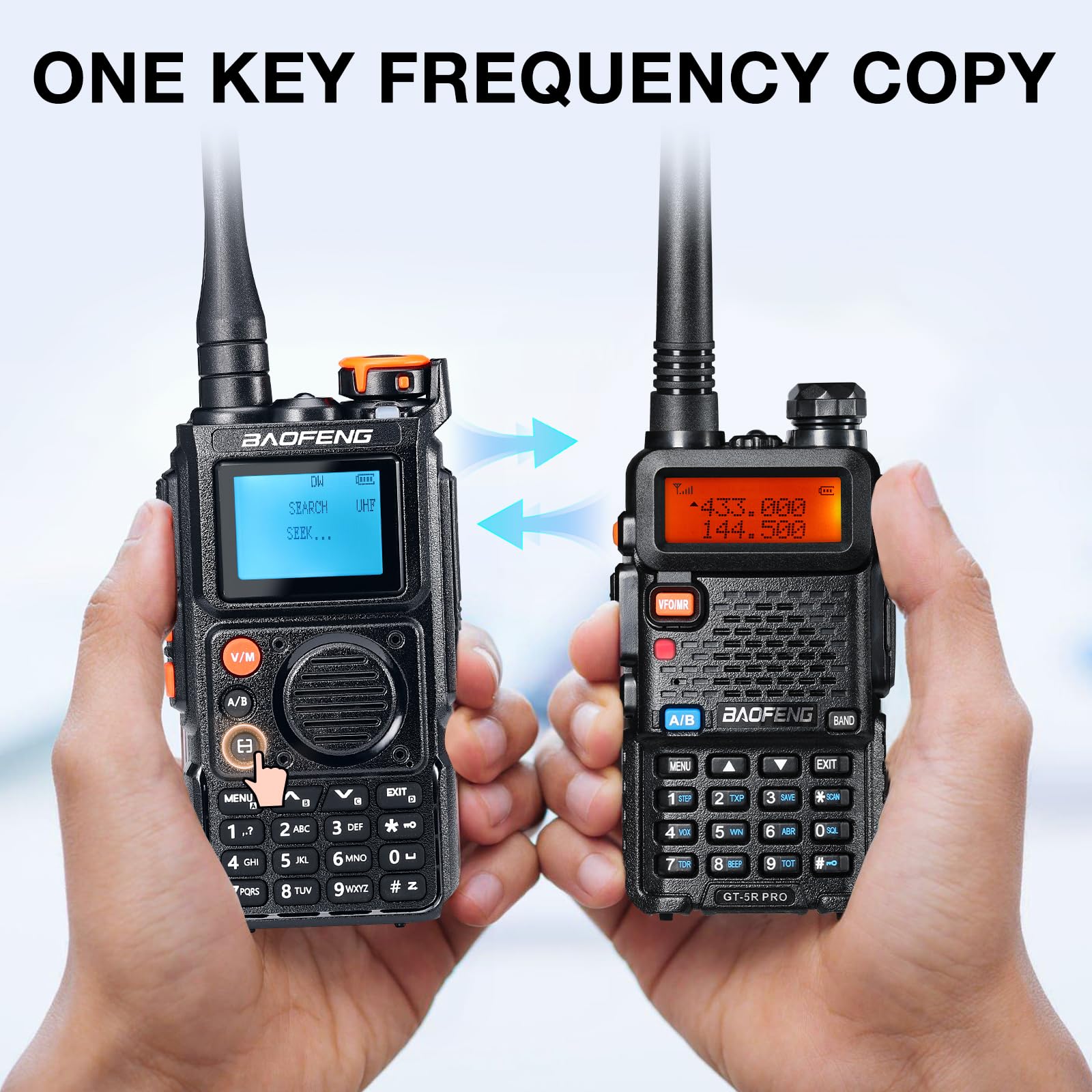 BAOFENG K6 Tri-Bande Talkie-walkie, Radio Amateur Haute Puissance 6W, multibande UHF/VHF/FM/Air, 2600 mAh Batterie, Charge USB-C, 999 CH, Copie de fréquence sans Fil, fréquence répéteur inversée