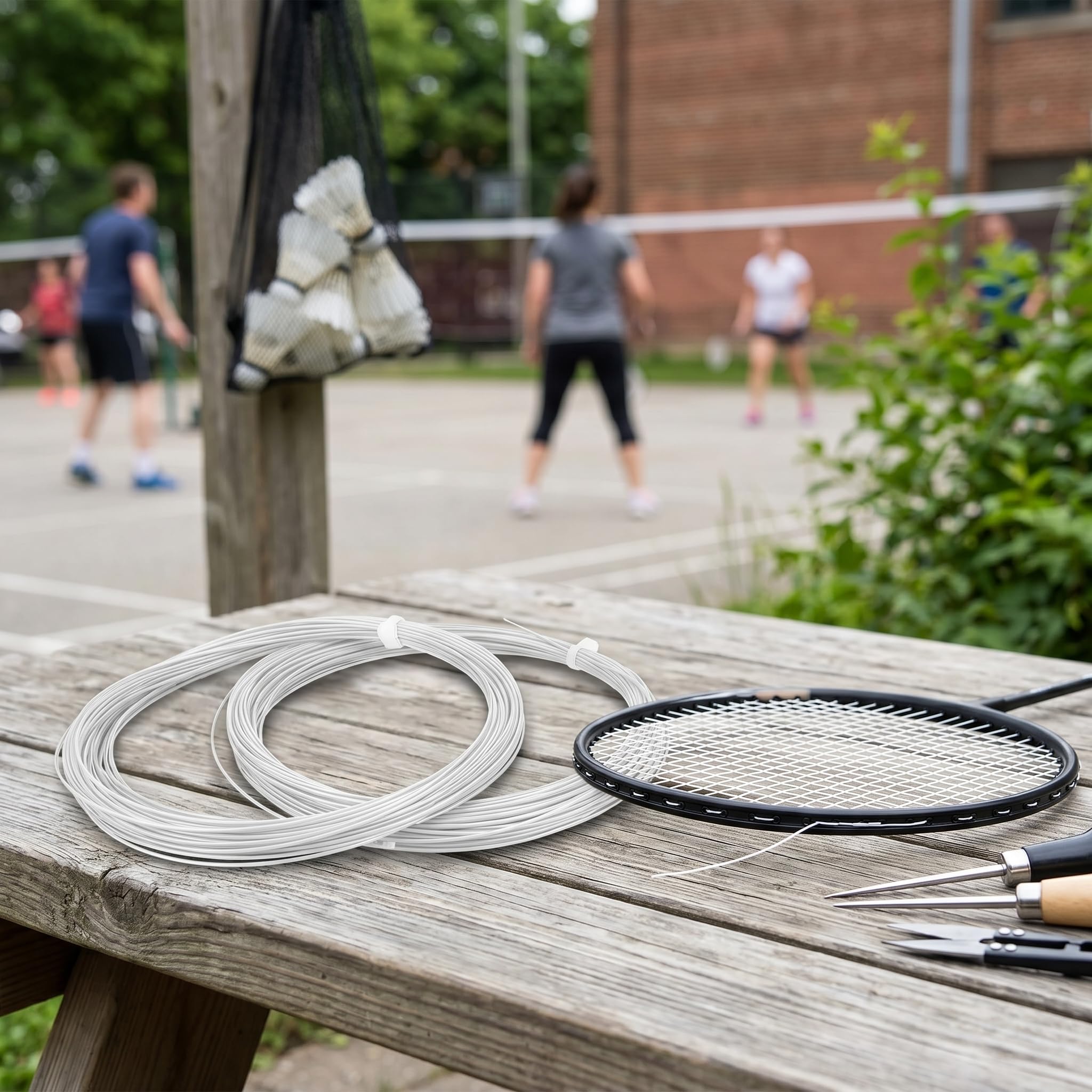Keenso Cuerda de Raqueta de bádminton, 2 Piezas 10m de Alta flexibilidad Línea de Cuerda de bádminton Raqueta de Entrenamiento Líneas de Raqueta Accesorio de reparación de bádminton
