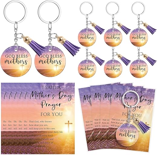 AmazingSpark Mother’s Day Review: God Bless Mothers Acrylic Keychain with Tassel & Prayer Card