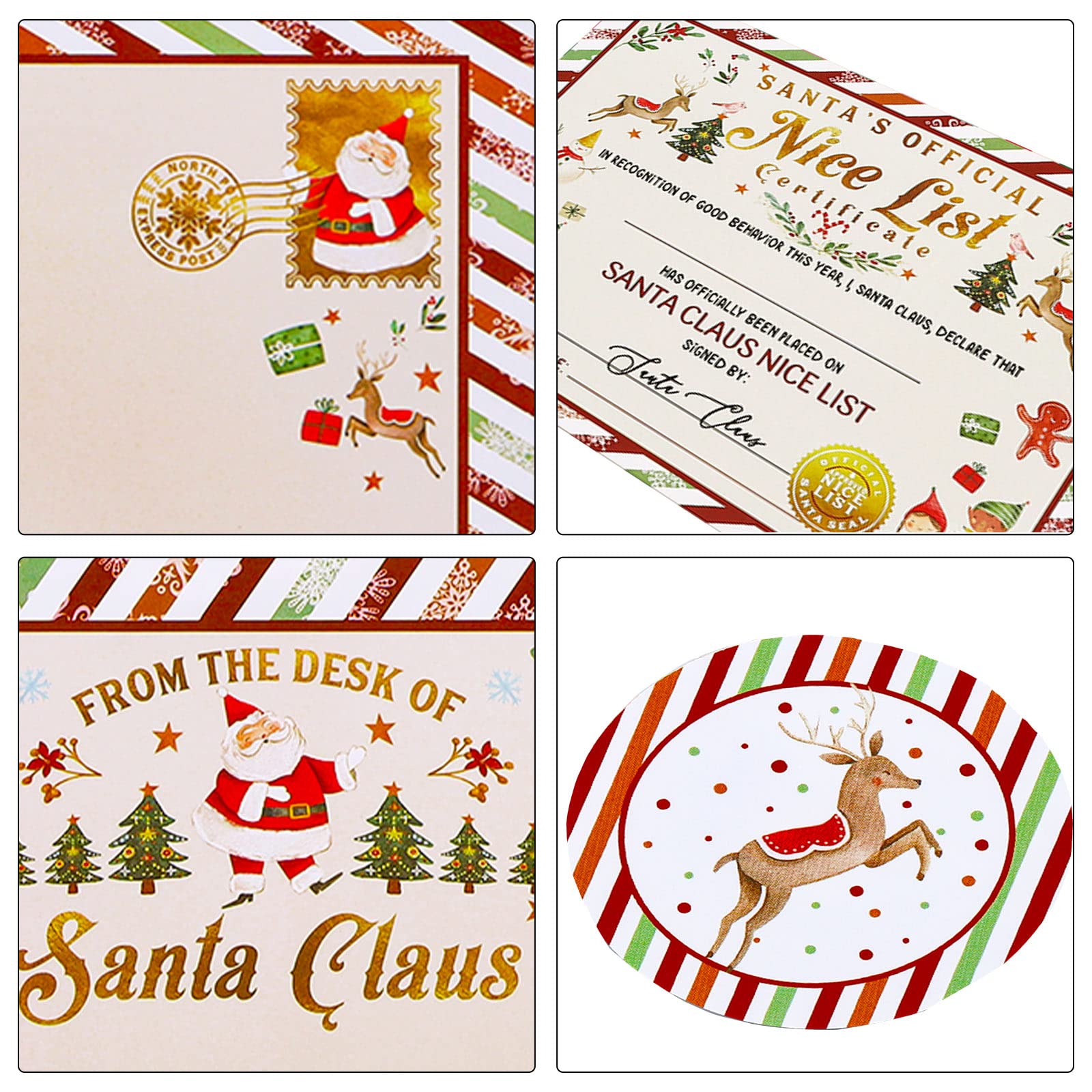 Santa Letter Bundle - 3x Letters From Santa, Nice List Certificates, Letters To Santa & Envelopes (12-Piece Set) | Perfect For Up To 3 Children - Add Christmas Magic & Encourage Good Behavior
