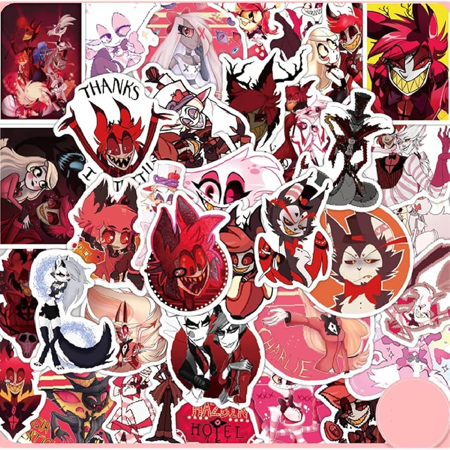 HAZBIN HOTEL キャラクターシール 2枚 Amazon.co.jp: ハズビン ホテル シール ステッカーセット 50枚