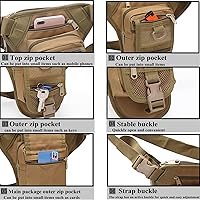 Vista 4 de Bolsa táctica Ejército Cintura Pierna Bolsa Ajustable Senderismo Caza Riñonera Militar Molle Drop Leg Bolsas, Negro