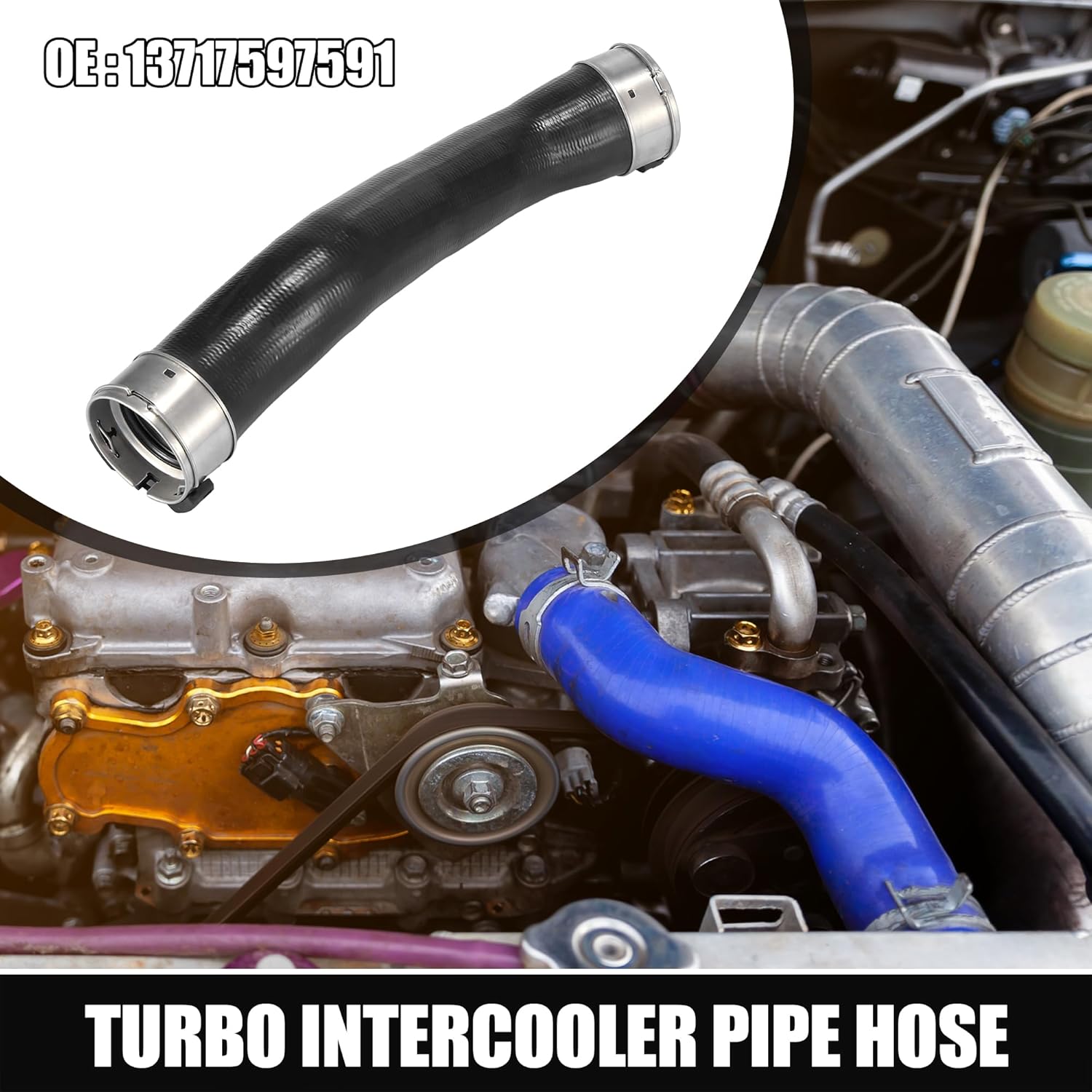 X AUTOHAUX Car Right Turbo Intercooler Pipe Hose Air Intake Hose 13717597591 for BMW 328i 320i XDrive