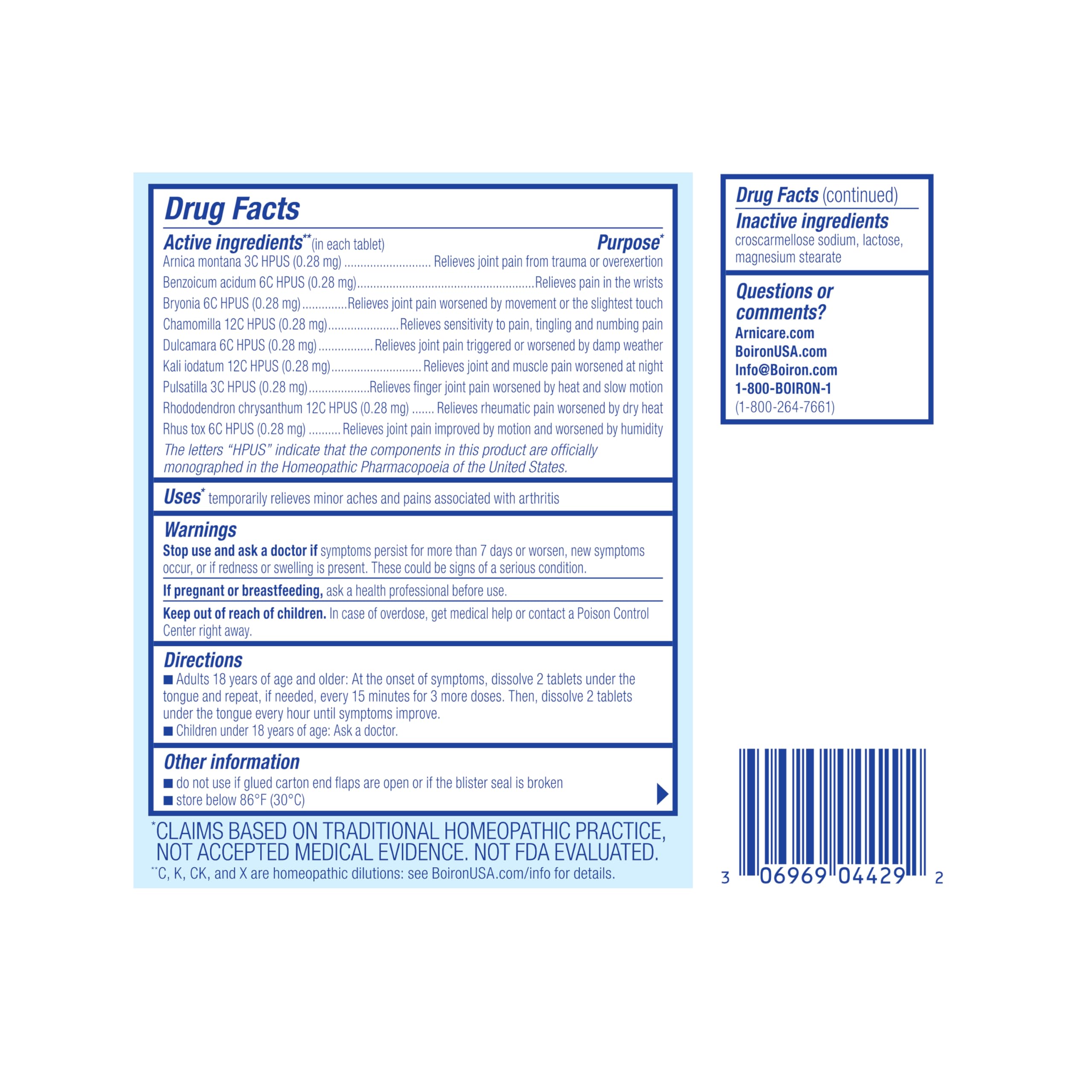 Boiron Arnicare Arthritis Tablets for Arthritis Pain Relief, Joint Soreness, and Rheumatic Pain - 120 Count — Amazon image 6