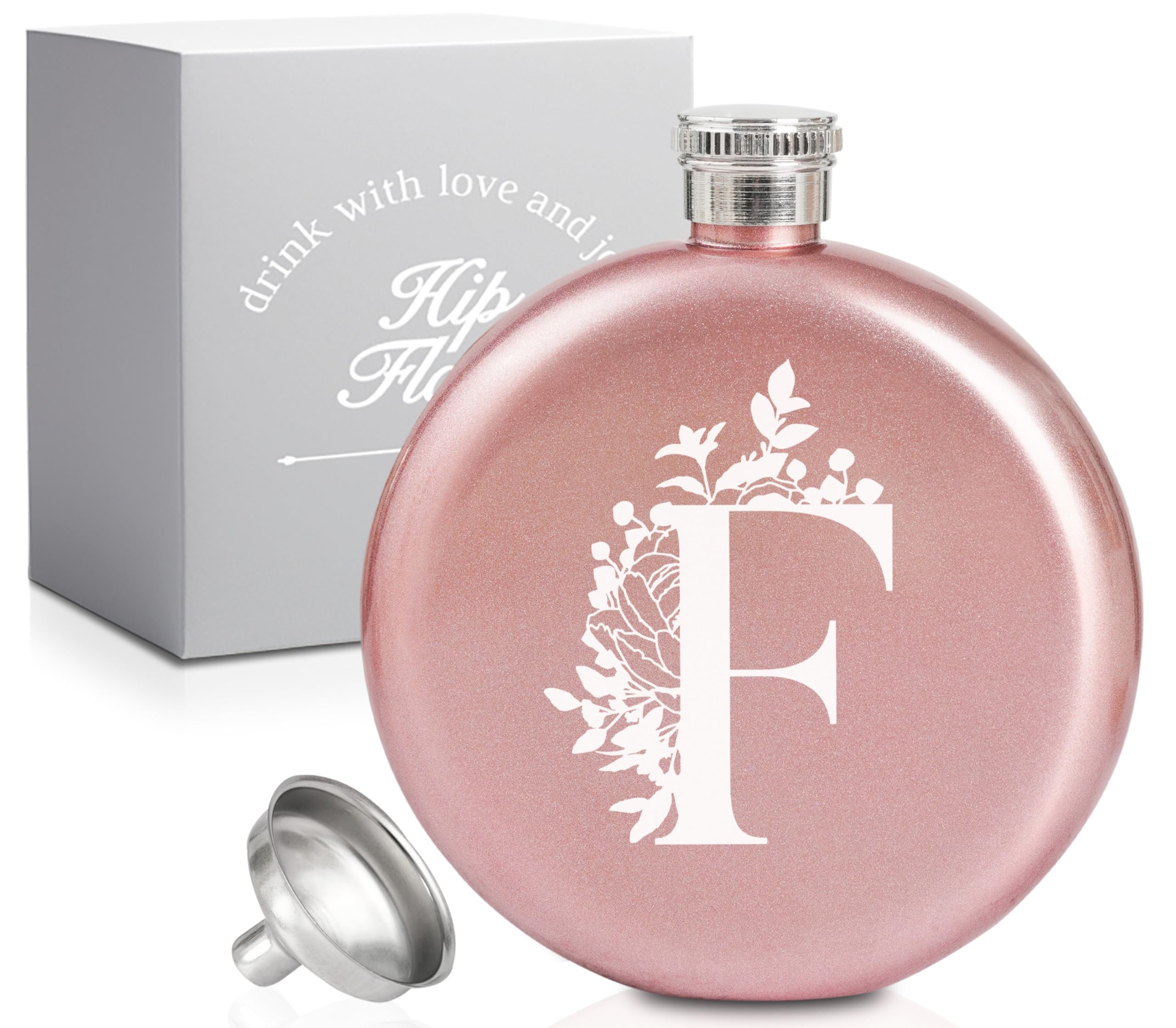 Flasque personnalisée femme or rose 141,7 g pour célébrer vos soirées et fêtes