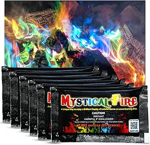 Mystical Fire Color Changing Packets Fire Pits Campfire Long-Lasting Enchanted Multi-Color Magical Family Fun for Indoor Fireplace or Outdoor Use (Modern, 50, Count)