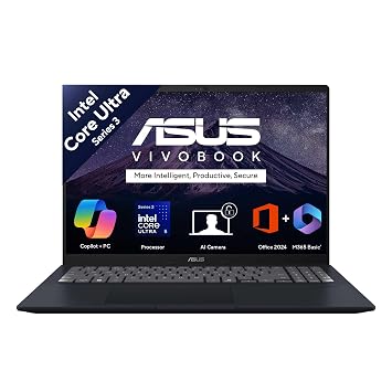 ASUS Vivobook 16 (2026),Intel Core Ultra 5 325, Intel iGPU, 16GB RAM, 512GB SSD,FHD+, 16"(40 cm),Windows 11 Home,M365 Basic(1 Year),Office 2024,Quiet Blue,1.88 kg, X1607AA-MB037WS, Copilot+ AI PC
