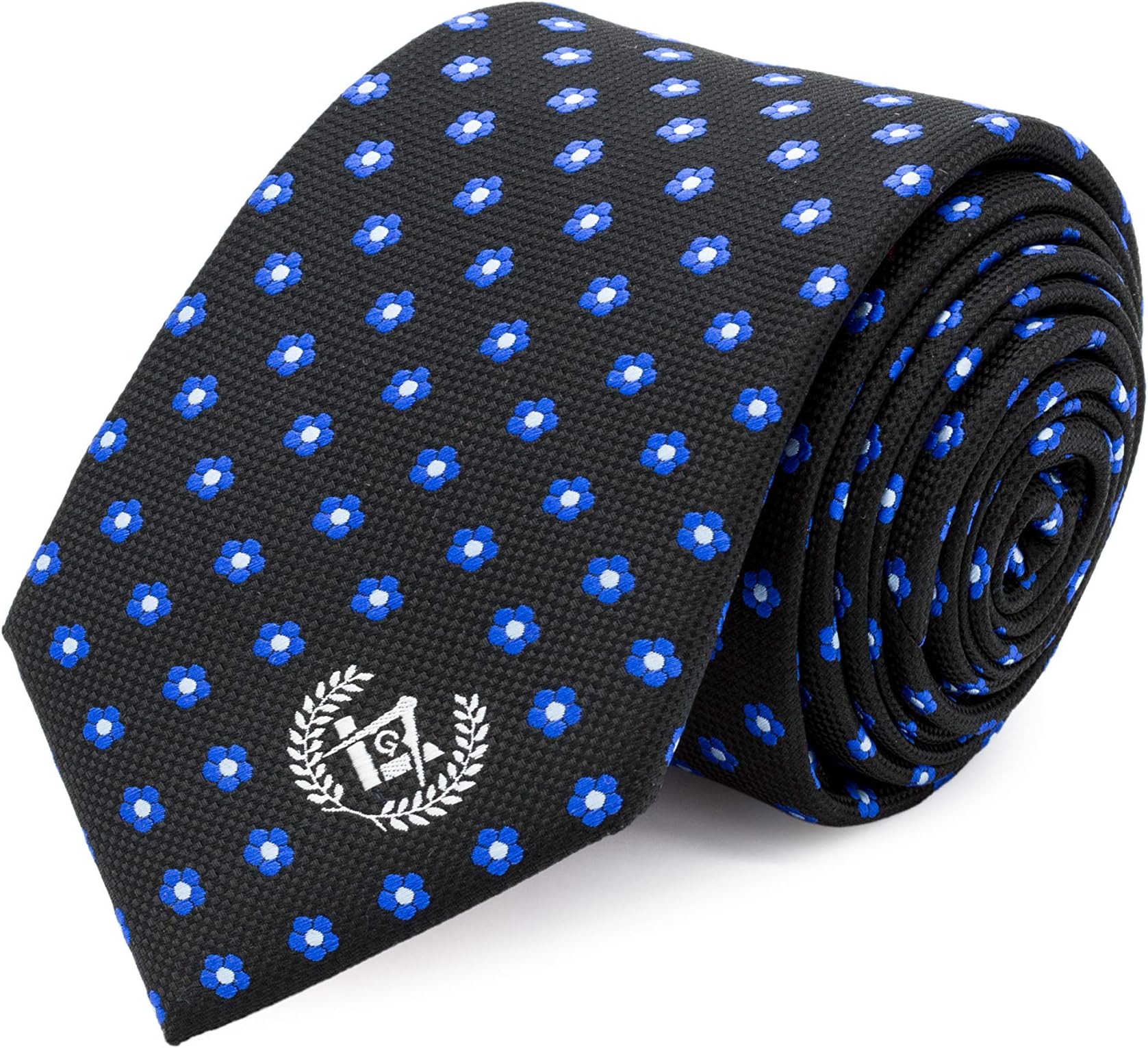 Masonic RevivalForget Me Not Necktie by Masonic Revival (Width: 3" Black)