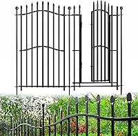 Bilibompa 40in Tall No Dig Garden Fence with Gate - 18ft Heavy-Duty Rustproof Dog & Animal Barrier for Yard Patio