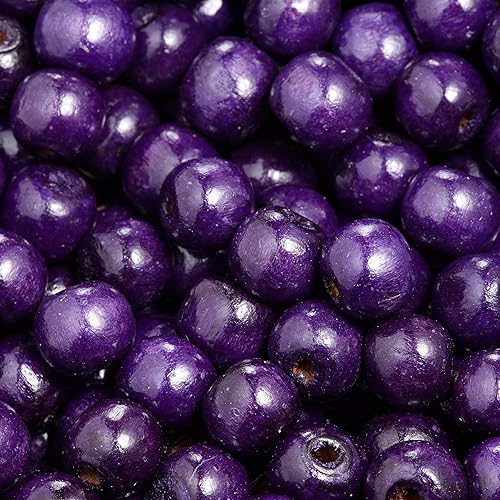 Miniatura 8 de 600 cuentas de madera naranja a granel de 0.394in x 0.354in cuentas redondas de madera con agujero grande de 0.118in