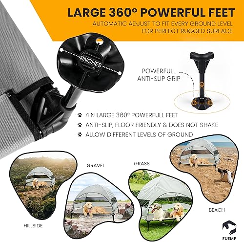 Miniatura 2 de Cama elevada para perros con dosel  Bolsa de viaje incluida Cama portátil para perros de tamaño XL  Patas antideslizantes ampliadas y resistente a