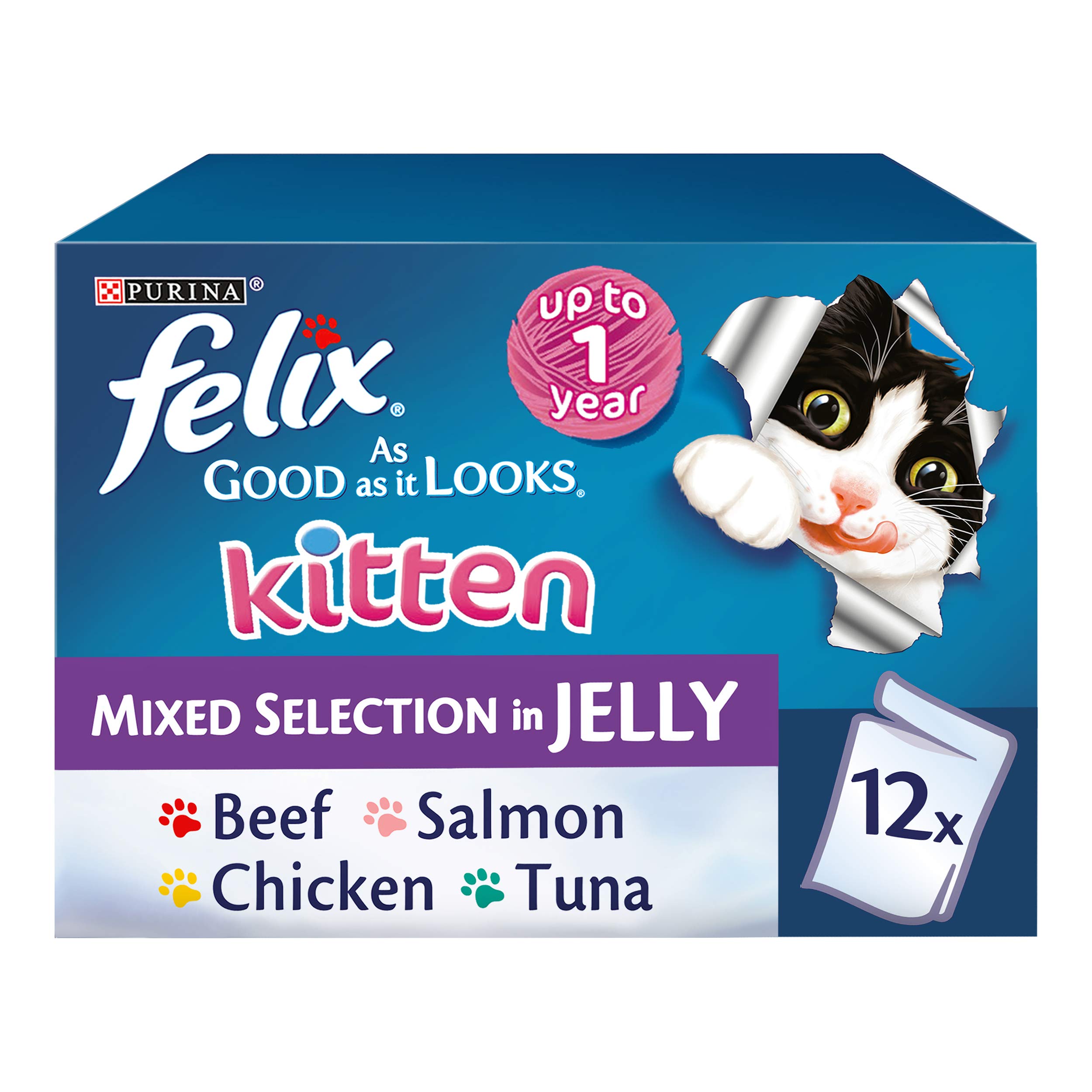 Felix As Good As It Looks Cat Food Kitten Mixed Selection in Jelly Wet Cat Food 12x100g โ image 1