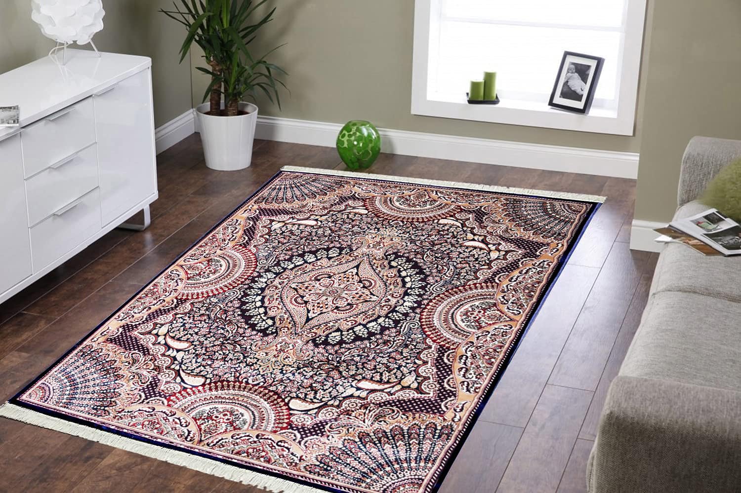 See full amazon price history chart for Enyra Traditional Design Multi Purpose Carpet Rug For Indoor Living, Kaleen, Soft Touch Velvet, Dinning, Office, Bedroom, Temple, Hallway Carpet (5x7 Feet/60x84 Inch/152x213 Cm) Pack of 1 Piece (Blue) Enyra Traditional Design Multi Purpose Carpet Rug For Indoor Living, Kaleen, Soft Touch Velvet, Dinning, Office, Bedroom, Temple, Hallway Carpet (5x7 Feet/60x84 Inch/152x213 Cm) Pack of 1 Piece (Blue) (B0C537Z2JX) Amazon Price History, Amazon Price Tracker