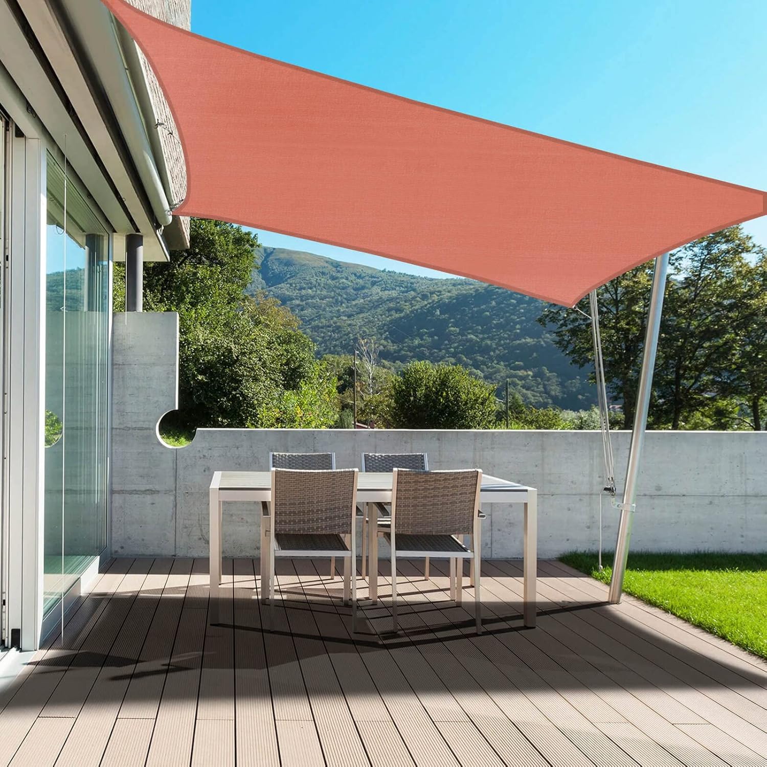 PureFit Rectangle Sun Shade Sails Outdoor 10 x 13 ft Sun