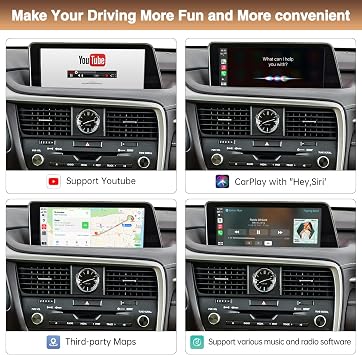 Retrofit Kit Decoder Wireless Carplay for Lexus NX RX is ES GS RC CT LS LX LC UX with Small Touchpad/Joystick Support Android Auto/MirrorLink/Backup Camera/YouTube