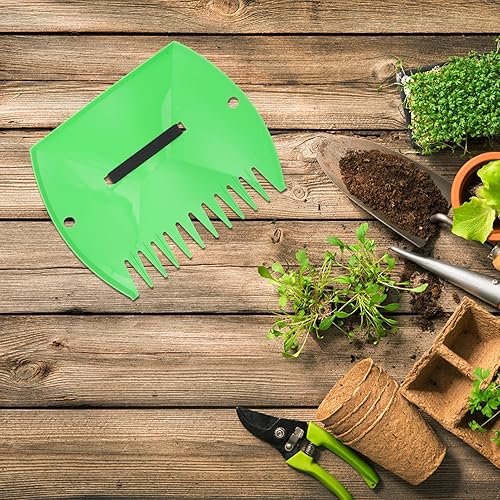 Miniatura 3 de Angoily Palas de hojas para jardín y patio, rastrillos de césped de plástico, agarrador de hojas para coleccionista, recortes de hierba, recolección