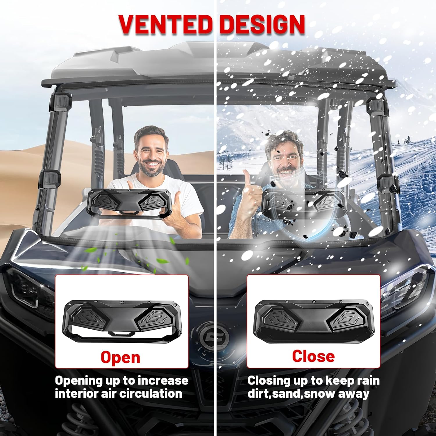StarknightMT Vented Zforce Front Windshield Compatible With 2023-2026 CFmoto ZForce 950 Sport & 4/950 Trail/ 800 Trail G2 Scratch Proof Heavy Duty PC Clear (Do Not Fit HO EX Models)