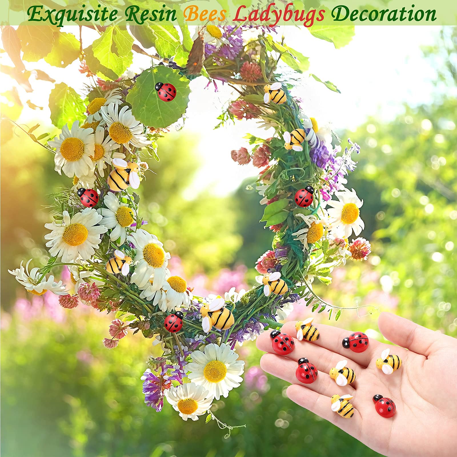 CCOZN Lot De 60 Petites Abeilles En Résine, 30 Décorations En