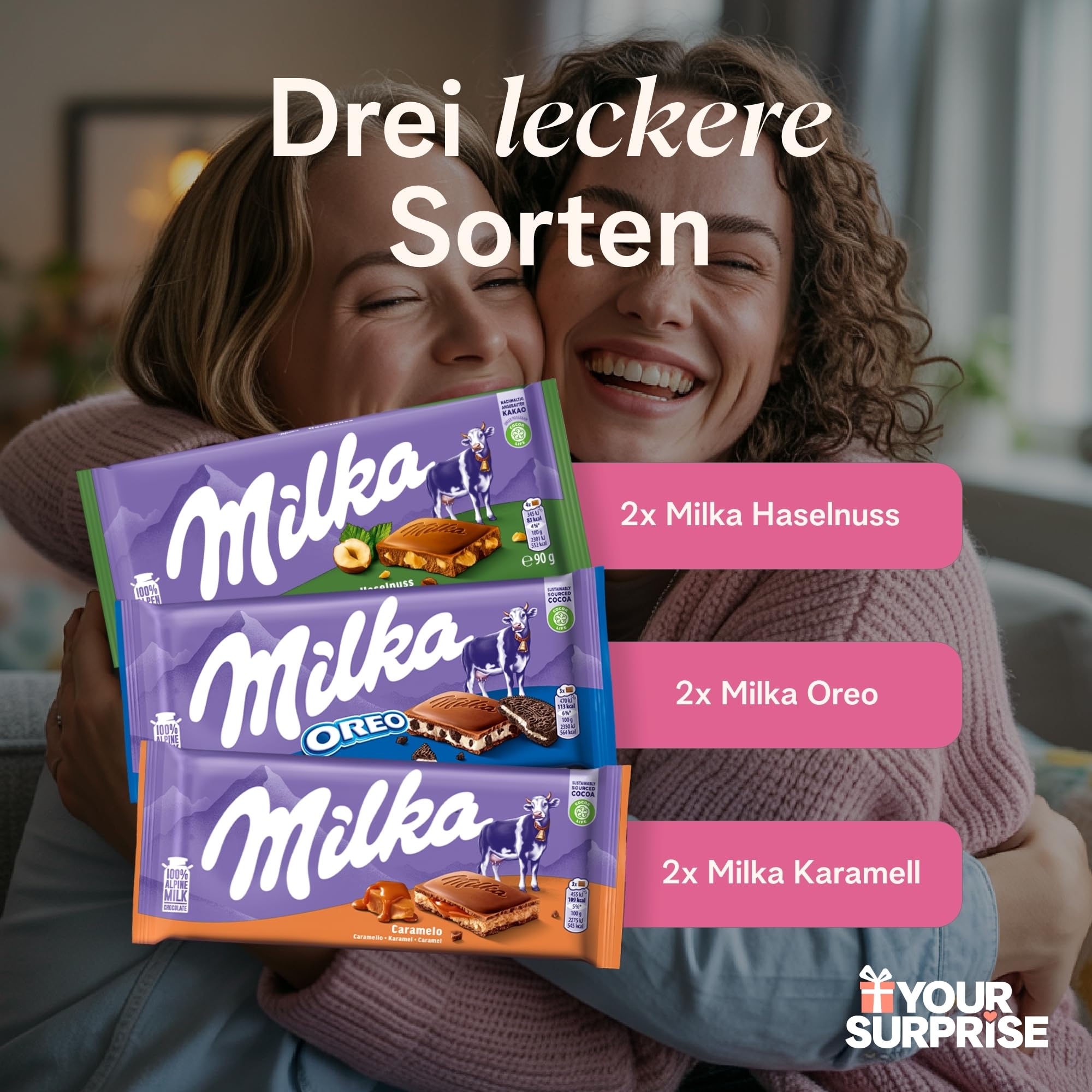Riesen Milka Schokoladentafel personalisiert mit Botschaft - Personalisierte Geschenke mit Milka Schokoladentafeln, Geburtstagsgeschenk für Männer und Frauen (6 Tafeln)