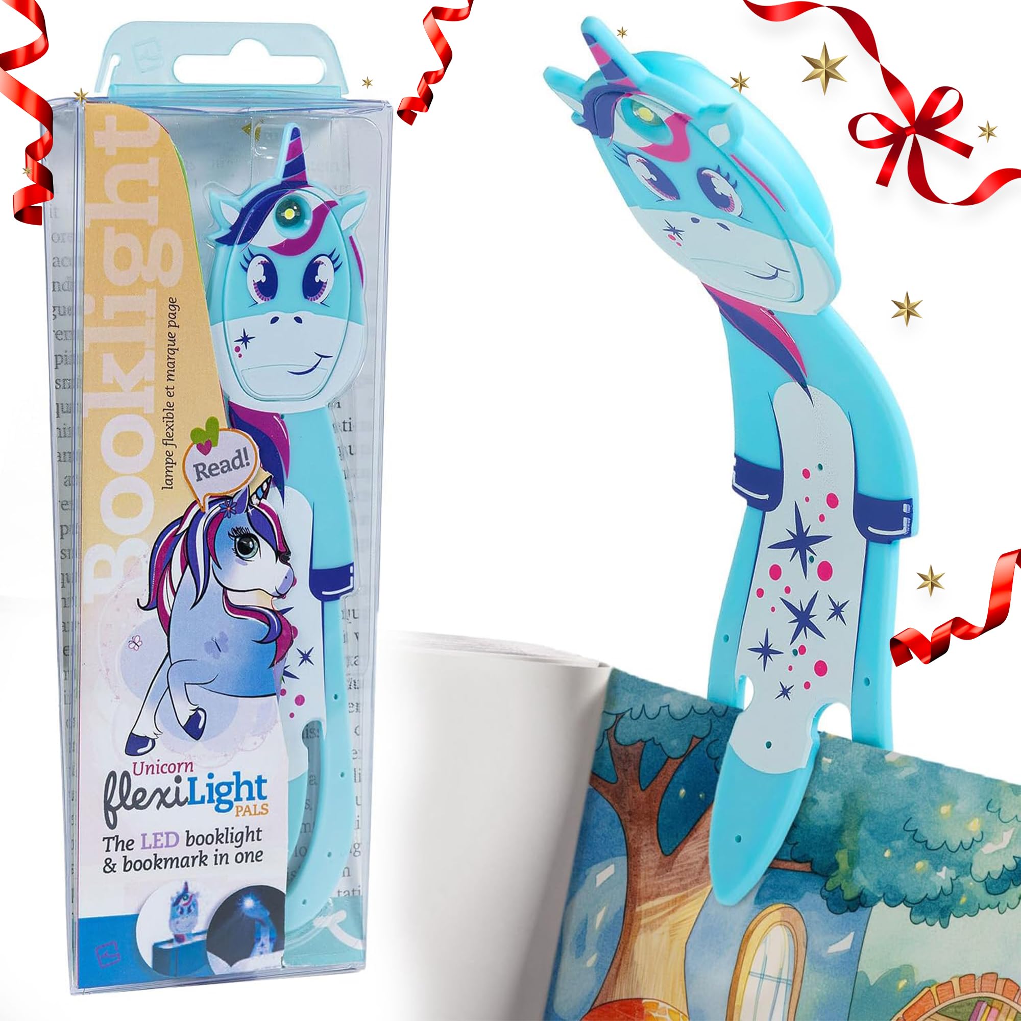 Gifts for Readers & Writers Flexilight Leselampe | 2 in 1 Lesezeichen Buch Licht | LED Clip On Leselampe | Kinder und Erwachsene Buchlampe | Buchzubehör | Geschenk für Leser, Buchliebhaber