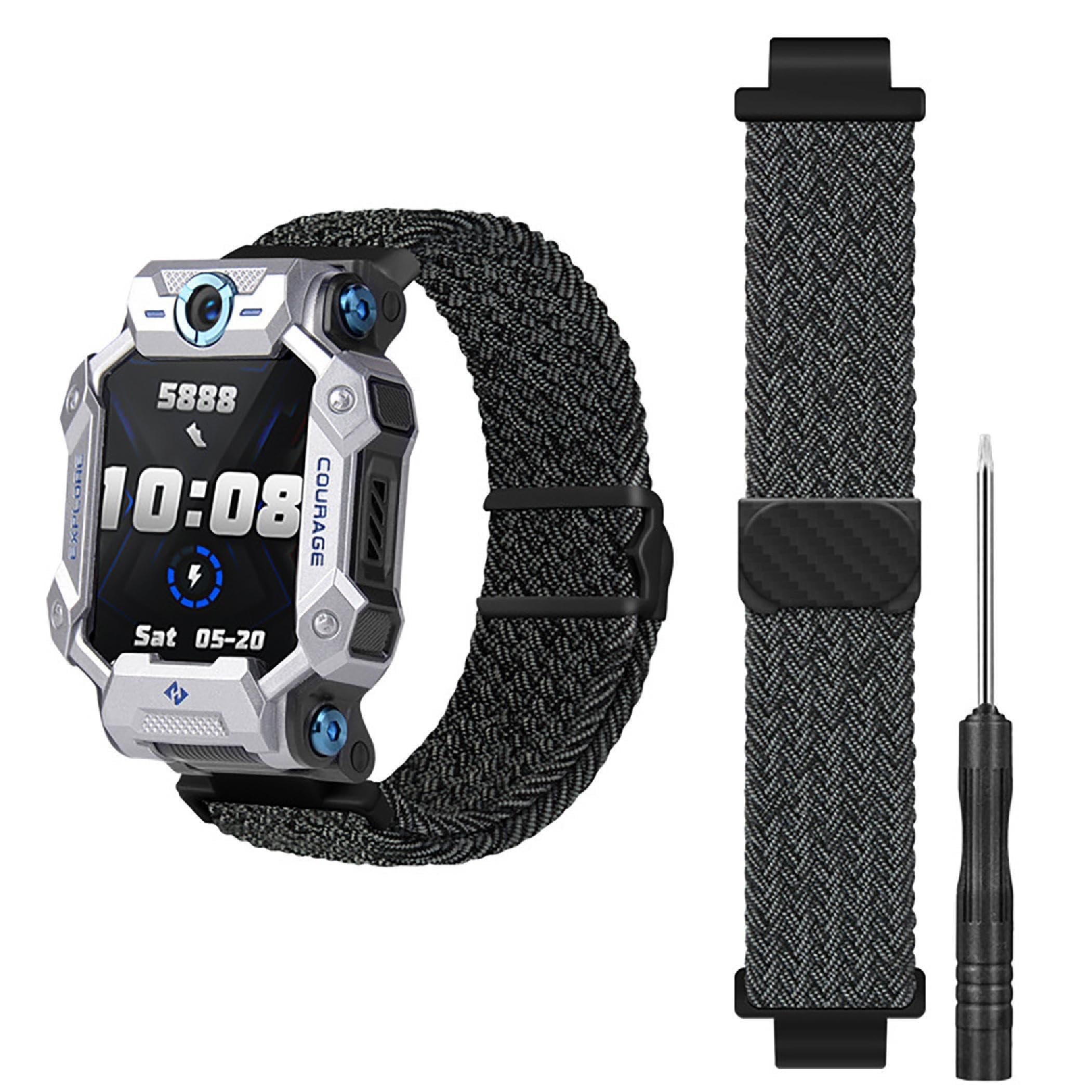GIOPUEY Pasek kompatybilny z imoo Watch Phone Z7/Z6, elastyczny nylonowy pleciony pasek, zamiennik paska [unisex]
