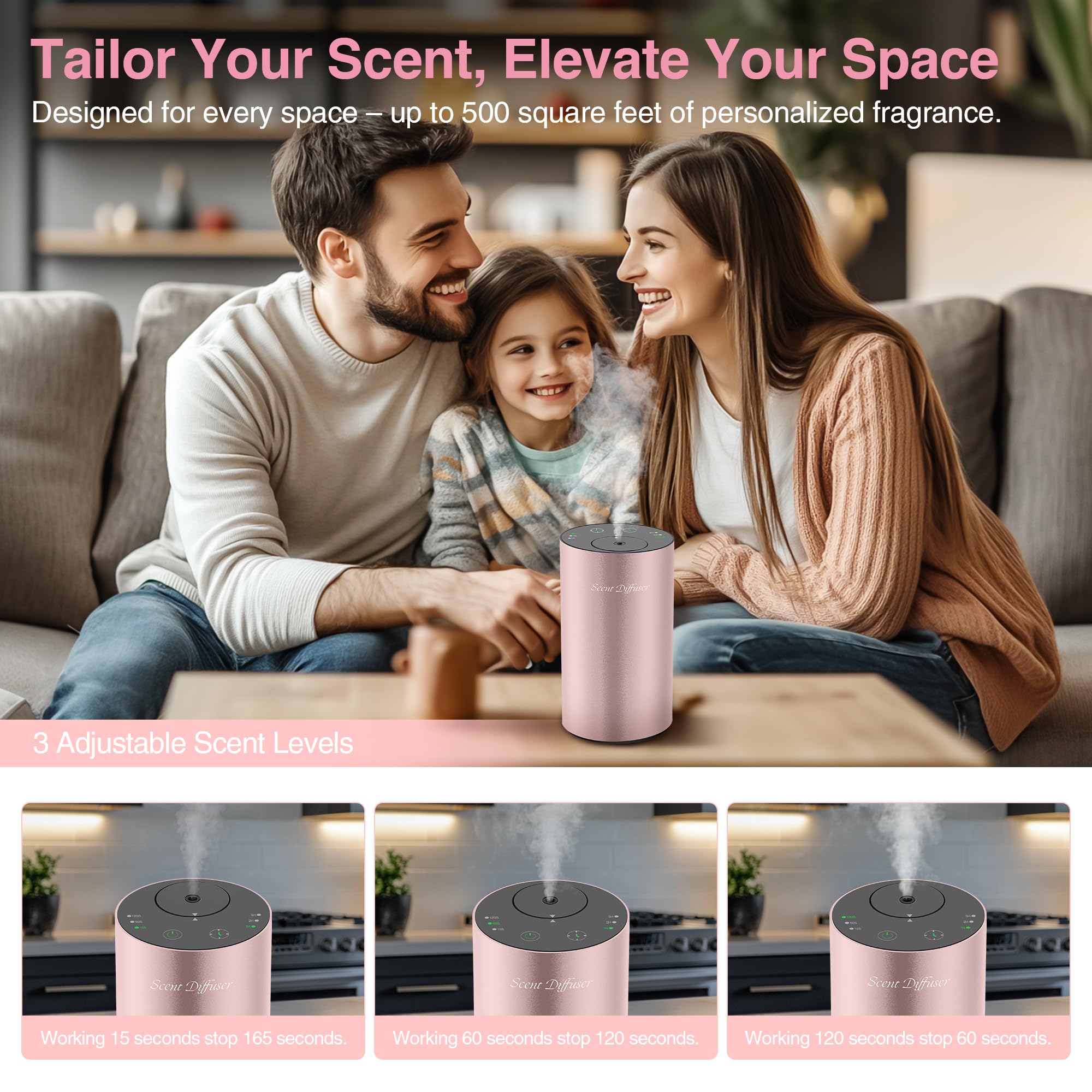 Diffuseur de parfum sans eau, rose