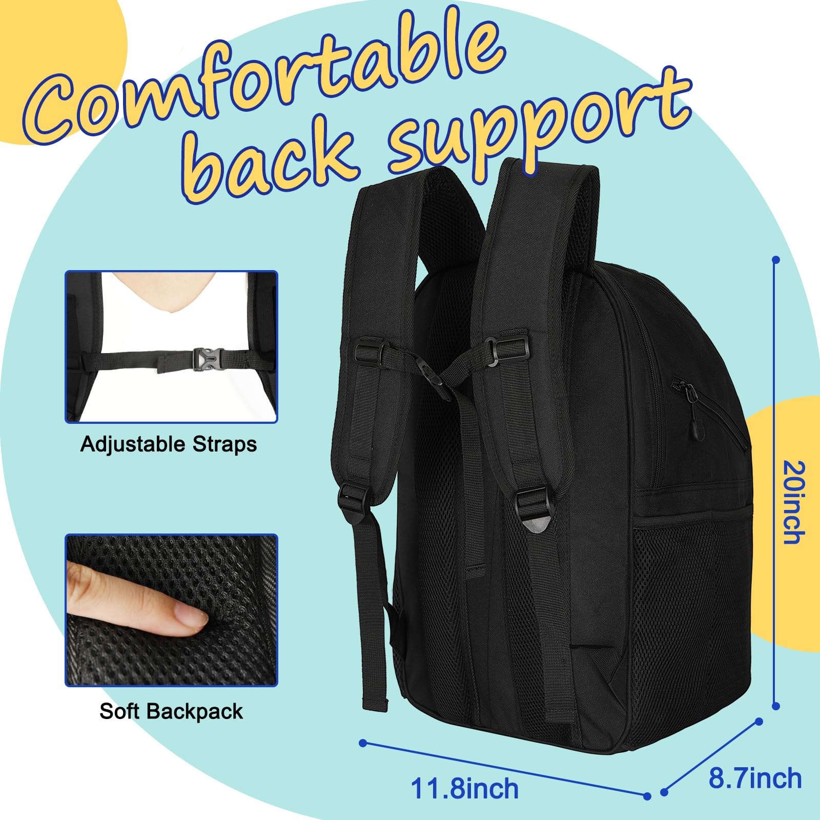 Goloni Bowling-Rucksack, Bowlingtasche mit Schuhfach bis Größe 44, Bowlingtasche mit gepolstertem Ballhalter