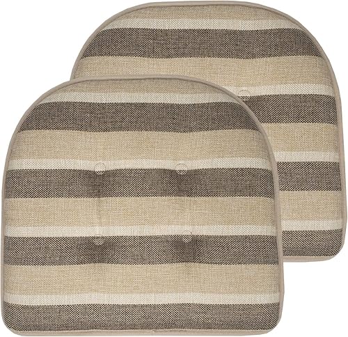 Miniatura 21 de Sweet Home Collection - Cojín de espuma viscoelástica para silla, con capitoné, parte trasera de goma antideslizante, en forma de U, de 17 x 16