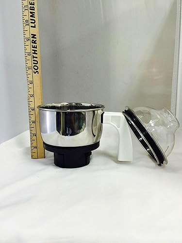 Miniatura 2 de Preethi MGA-504 - Tarro Genie de acero inoxidable para Eco Twin, PlusChef Pro y Blue Leaf, 0.5 litros, color plateado