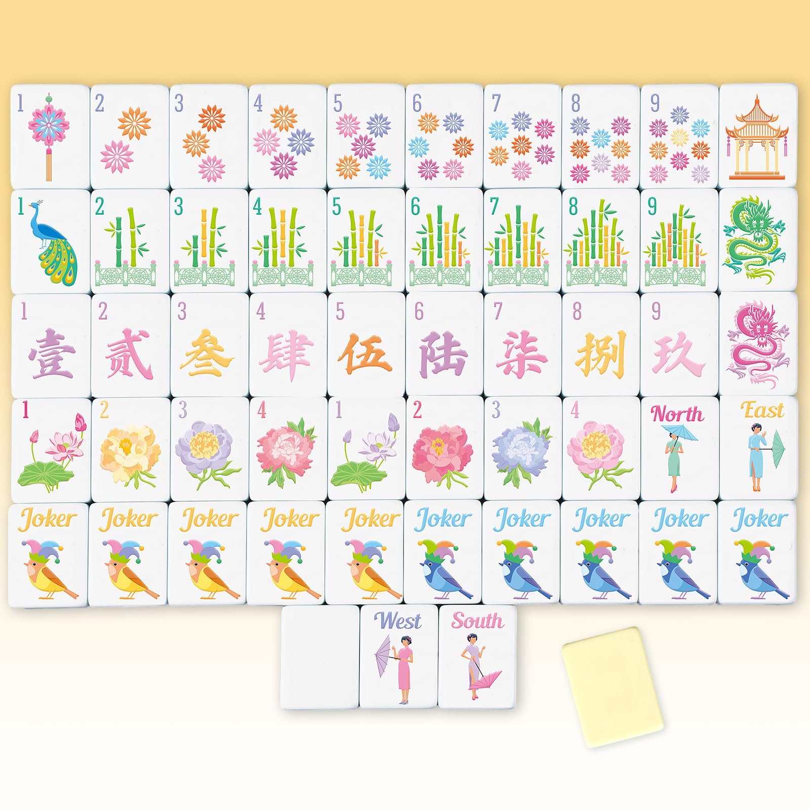 Photo 1 of Arrowbash American Mahjong Tiles Set, 160 Pcs, Yellow